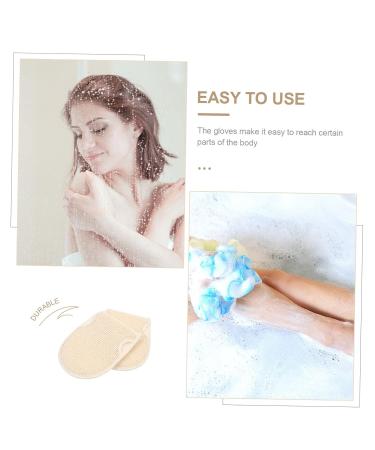 JEWEDECO 2pc Cotton Linen Bath Towel & Body Scrubber Set - Exfoliating Glove, Loofah Sponge, Shower Scrubber for Bathing - Buy Online on GoSupps.com