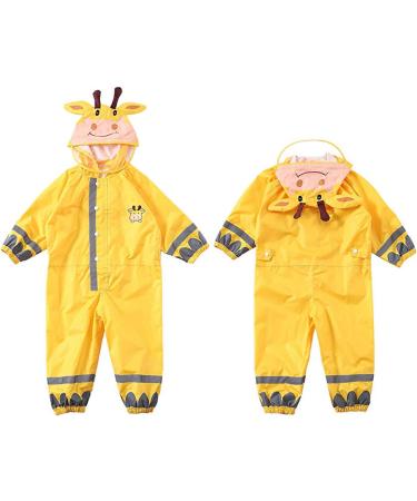 De feuilles Kids Button Rain Suit 7-9 Years Yellow | Waterproof Hooded Jumpsuit - Buy Online on GoSupps.com