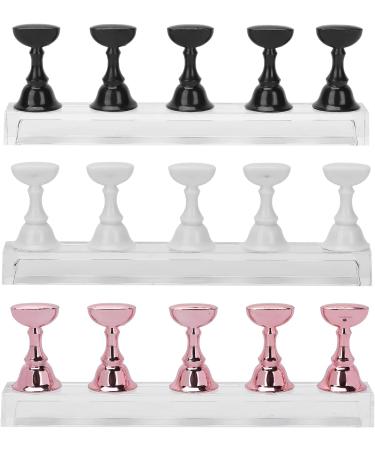 Acrylic Nail Art Display Practice Stand Magnetic Nail Fingernail Tip Holder Manicure Set Tool Fingernail DIY Nail Stand for False Nail Manicure Tool Salon Use Home Salon Makeup Essential(Black) - Buy Online on GoSupps.com