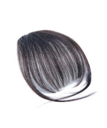 Hair Bangs Natural Look Flat Bangs One Piece Clip in Hair Extensions for Women (Flat Bangs with Temples Natural Color)