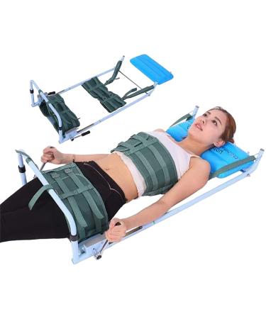 WOLWES Lumbale Traction device relief lumbago low back pain portable back hull traction device for bed for lumbago low back pain black