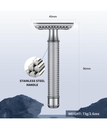 BAILI Stainless Steel Double Edge Safety Razor - Manual Wet Shaving Shaver for Men & Women with 5 Platinum Blades - Buy Online on GoSupps.com