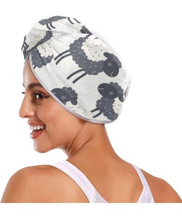 Funny Sheep Hair Towel 2 Pack Super Absorbent Quick Dry Hair Turbans with Button Twist Wrap for Women & Girls - Buy Online on GoSupps.com