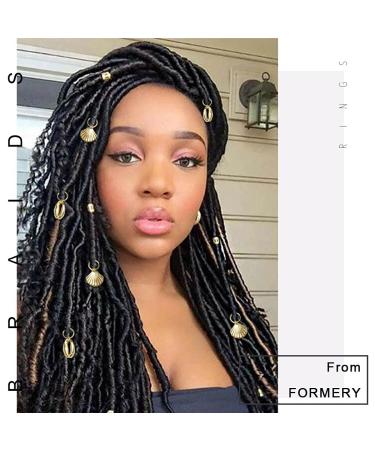 Gold Shell Box Braid Rings Clip Dreadlock Jewelry Cowrie Charms for Black Women (6PCS) - Buy Online on GoSupps.com