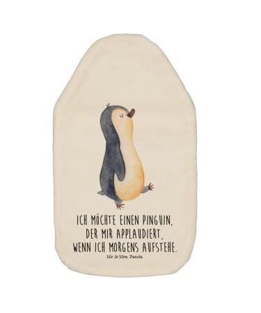 Mr. & Mrs. Panda Warm bottle Penguin march - gift heat pillow hot water bottle with cover penguins children's heat bottle heat bottle cover white