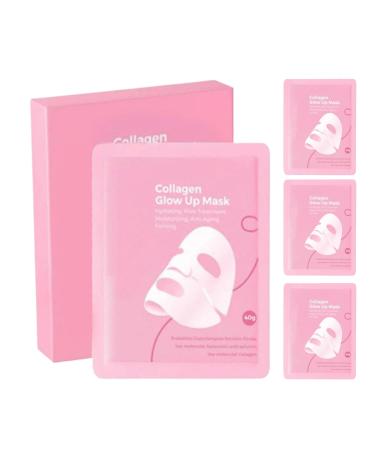 Qkbuza Facial Care Film Glow Up Facial Care Products 4 PartsMoisturizing Firming Patches For Sleep Beauty Eye Neck Spa