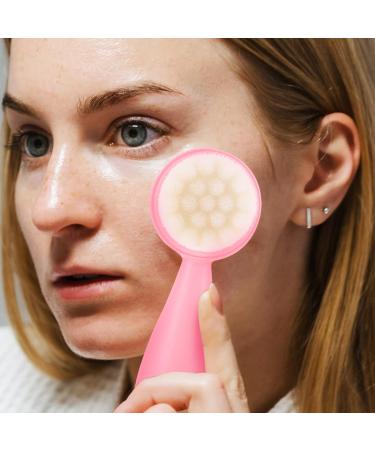 POPETPOP Silicone Face Brush Face Cleaning Brush Makeup Remover Brush Face Exfoliating Brush Face Cleaner Remove Blackhead Brush Deep Clean Face Wash Hand Scrubber Silica Gel Pores Handle - Buy Online on GoSupps.com