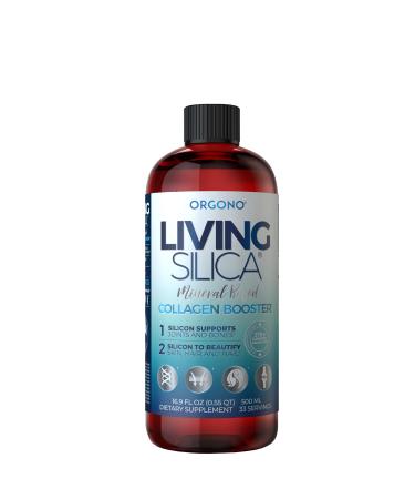 Orgono Living Silica Collagen Booster | Vegan Mineral-Based Silica Supplement | Supports Healthy Collagen & Elastin Production for Joint & Bone Support Glowing Skin Strong Hair & Nails | 16.9 Fl Oz 16.9 Fl Oz (Pack of 1)