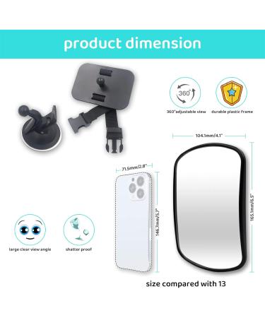 Baby Car Mirror - Rear View Mirror for Back Seat | Wide Convex Frostproof with Suction Cups & Straps - Safe Child Observation - Buy Online on GoSupps.com