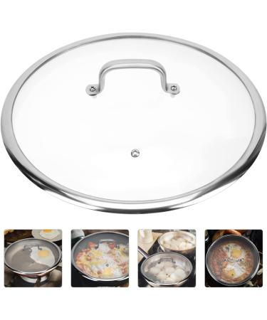 Anti Spill Lid Cover Reusable Food Save Cover glass lid for frying pan: pot lids fry pan skillet pan lid with handle universal pot lid 34cm pan lids Cooking Pot Covers Saucepans Covers Frying pan Silver - Buy Online on GoSupps.com