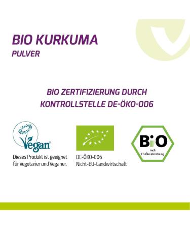 Vita2you Turmeric Powder 750g | Bio High Curcumin 3-5% Raw Food Quality Natural Curcuma | Premium Laboratory Tested Turmeric - Buy Online on GoSupps.com
