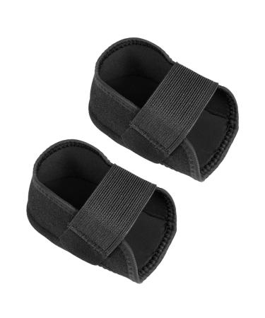 1pair Heel Protector Rear Pad Ok Cloth Foot Black 11x6cm