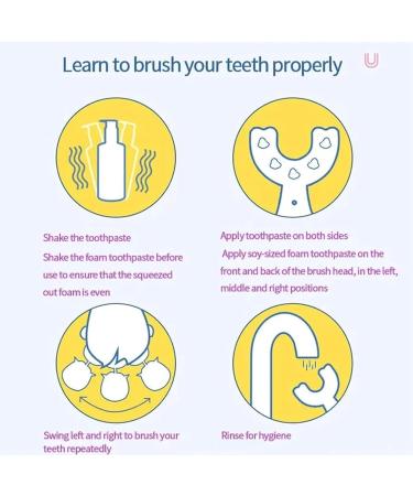 U-Shaped Children's Toothbrush for Ages 2-6 | Soft Silicone Head | Toddler Toothbrush (6-12 Years) - Blue & Yellow - Buy Online on GoSupps.com