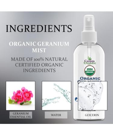 USDA Organic Geranium Mist - Hydrating Toning & Face Spray for Glowing Skin & Shiny Hair - 4 oz - Buy Online on GoSupps.com