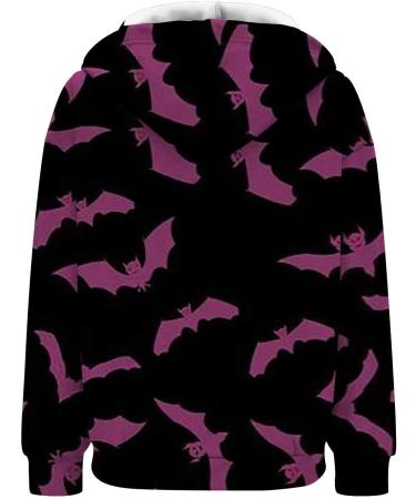 Halloween Costumes Printed Hooded Pull Out Zipper Pocket Jacket Warm Sweaters Women Winter Large Purple - Buy Online on GoSupps.com