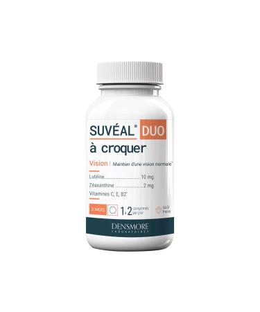 Densmore - SUVEAL Chewable Duo - Ophthalmological Food Supplement with Lutein, Zeaxanthin, Vitamins - Omega 3 Free - 90 Tablets - 1 to 3 months cure - Made in France