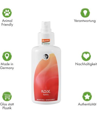 Martina Gebhardt Demeter natural cosmetics Rose Tonic With wild rose and hibiscus flower extract gives a pleasant fresh scent 3 x 100 ml - Buy Online on GoSupps.com