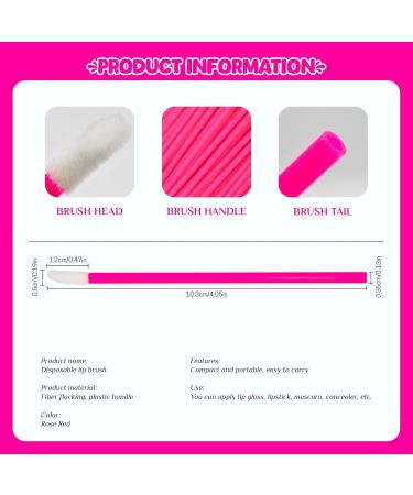 Paitok Disposable Lip Brush - 200 Pieces Lip Applicator for Lipstick Lip Gloss & Concealer - Pink Red Makeup Tools - Buy Online on GoSupps.com