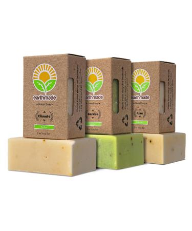 Earthmade Freshness Trio Combo CLIMATE Natural Soap Bar 6oz + GARDEN Natural Soap Bar 6oz + KINA Natural Soap Bar 6oz