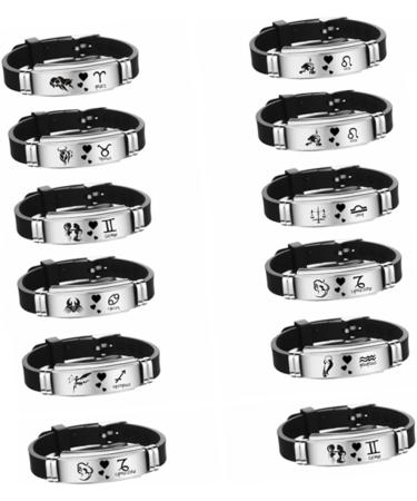 TENDYCOCO Couple Bracelet Stainless Steel Bracelet Twelve Constellations Bracelet Silicone Bracelet Finger Ring Bracelet Bangle Bracelets Bracelet for Couples Lovers Fashion Jewelry - Buy Online on GoSupps.com