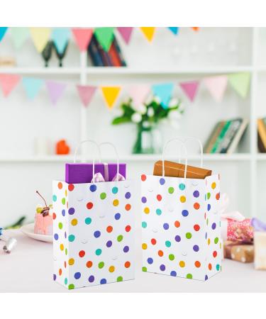BLEWINDZ 24Pcs Rainbow Small Gift Bags Bulk with 24Pcs Tissue Paper - Colorful Polka Dots Goodie Bags with Handles for Party Favors Kids Birthday Baby Shower Wedding shoppings - Buy Online on GoSupps.com