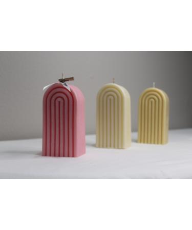 1 pcs Rainbow Shape Candle 100% Natural Soy Wax Coconut Soy Wax Gender Reveal Birthday Wedding.(Beige) (White Petal Cashmere)