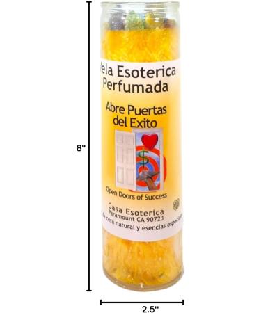 Open Door to Success - Yellow Palm Wax Spiritual Intention Spell Candle | Vela CASA ESOTERICA PERFUMADA - (ABRE PUERTAS DEL EXITO) | International Shipping Available - Buy Online on GoSupps.com
