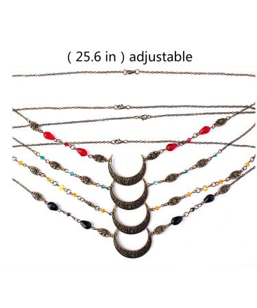 Cathercing Viking Crystal Crescent Moon Head Chain - Copper Halloween Circlet for Women and Girls - Buy Online on GoSupps.com