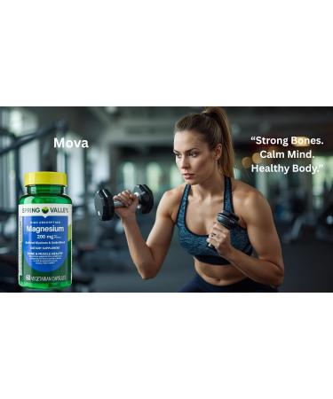 Magnesium 200 mg Sleep Support & Bone & Muscle Health Dietary Supplement Vegetarian Capsules 60 Count SP - Buy Online on GoSupps.com