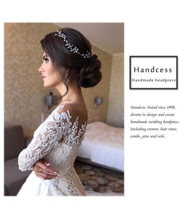 Handcess Bridal Wedding Headband | Silver Crystal Leaves Hair Accessories for Bride & Bridesmaids - Buy Online on GoSupps.com