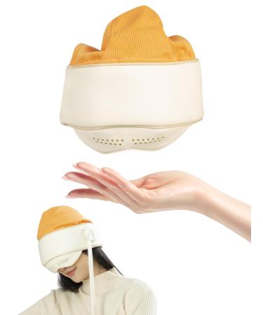 SXHLSeller Electric head massager-portable scalp massager with hat multifunctional PU head-eye massager 3 hot compress levels & 4 massage zones for enjoying Head Spa