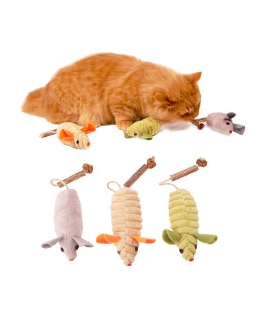 Linco 3PCs catnip toys interactive silvervine cats mice & animals toys for kitten dental cat nip plush toy matatabi silvervine cat toys for movement and chewing