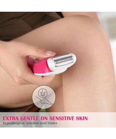 Laintene Electric Razor for Women - Painless Wet & Dry Shaver with LED Light - Waterproof Body Hair Removal Trimmer for Legs, Underarms, Arms in Rose - Buy Online on GoSupps.com