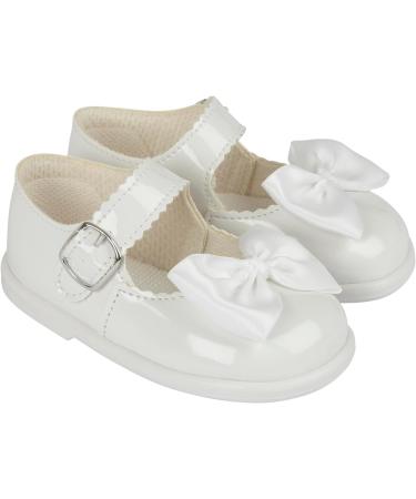 Baypods Toddler Shoes | Hard Sole Baby Girls First Walking Shoes | Anti-Slip Sole | Made in England | White Patent | Size 4 UK - Buy Online on GoSupps.com