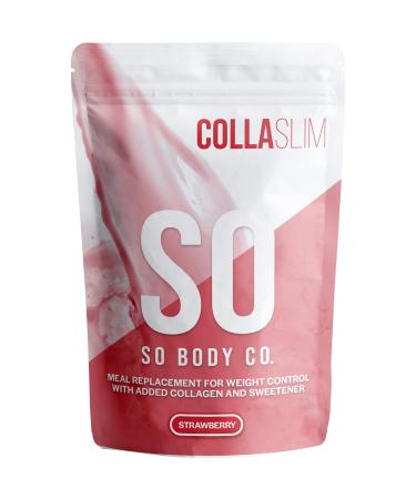 SoBodyCo CollaSlim Meal Replacement Shake Weight Loss Shake Diet Meal Replacement Meal Replacement With Added Collagen Diet Strawberry Shake Strawberry 800.00 g (Pack of 1)