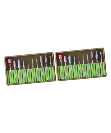 minkissy 2 Sets Diamond Nail Bit Nail Art Supplies Electric Nail Filer Nail Drill Bit Brush Manicure Drill Bits Tungsten Carbide Nail Drill Manicure Sand Tool Nail Supplies Ceramics