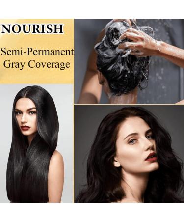 3 Pcs 3 in 1 Black Hair Dye Shampoo | Nourishing Semi-Permanent Gray Coverage for Men & Women | 100ml x 3 - International Shipping Available - Buy Online on GoSupps.com