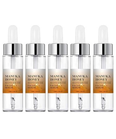 (100% Effective) 5PCS Bee Venom and Manuka Honey Serum | Hydrating Anti-Wrinkles Anti Aging Face Serum | Honey Facial Serum for Women | Glowing Skin Lifting and Firming Serum | 15ML/1FL.OZ