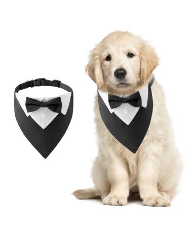 Hacraho formal dog smoking banda 1 piece of dog tuxedo cotton banda dog high-time collar with fly and tie for small dogs and cats S S black - Buy Online on GoSupps.com