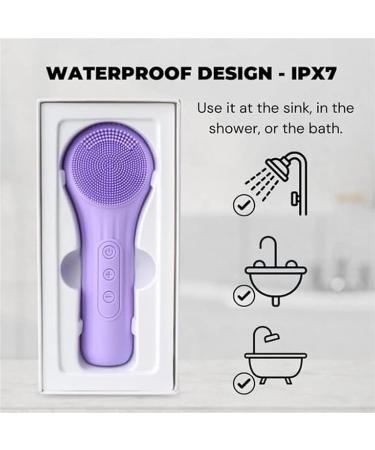 Lumiglow Facial Cleanser Electric Facial Cleansing Brush Lumiglow Electric Face Washer Waterproof Rechargeable Silicone Face Washer IPX7 Waterproof Purple - Buy Online on GoSupps.com