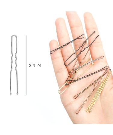 Hoyols U Shaped Hair Pins - 100 Count 2.4 Inch Silver Bobby Pins for Curly Waved Bun Clips Hairstyle - Women Girls Grips Updo for Thin Thick Hair - Buy Online on GoSupps.com