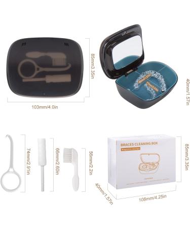 Dentures Retainer Case with Vent Holes & Mirror - Double Layer Portable Orthodontic Box for Travel - Aligner Storage (Black) - Buy Online on GoSupps.com