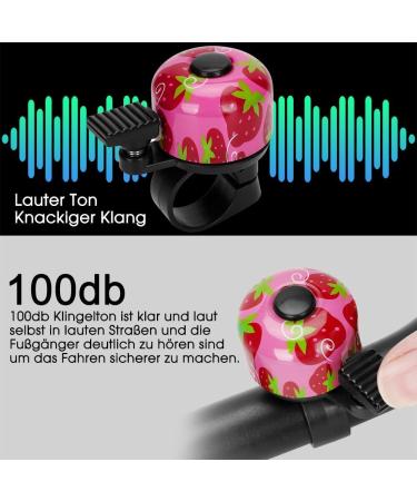 Buy Loud 120dB Bicycle Bell for Kids & Adults - Strawberry Pink Bike Accessory | Perfect for Bicycles Scooters & Tricycles - Buy Online on GoSupps.com