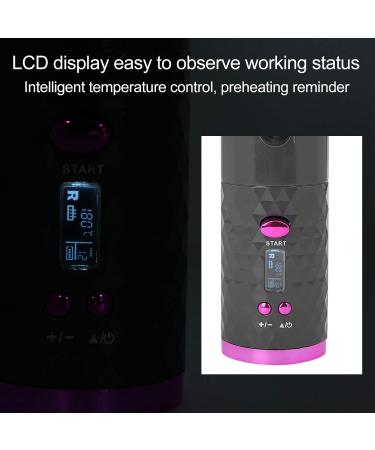 Automatic Cordless Curling Iron - USB Rechargeable Hair Curler with LCD Display Timer & 3 Temperature Settings for Perfect Curls - Buy Online on GoSupps.com