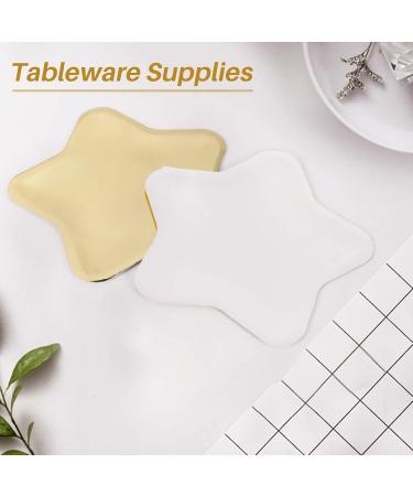 korvre 30Pcs Star Shaped Paper Plates Gold Disposable Plate Pentagram Dinnerware Plate for Tableware Supplies Gold - Buy Online on GoSupps.com