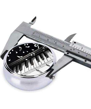 Black & White Music Note Round Pill Box - 3 Compartment Portable Travel Organizer for Pills Vitamins & Medications - Buy Online on GoSupps.com