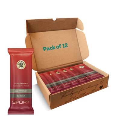 G.EN PR.EIN Sport Pea Protein Isolate Powder 100% Vegan 25gm Plant Protein 5g BCAA Per Serving | Wild Strawberry (Pack of 12)