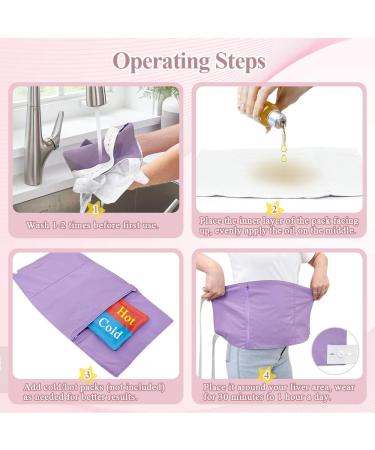 Organic Castor Oil Pack Compress for Liver Detox - Reusable Cotton Wrap with Adjustable Belt - Sleep Aid - Purple Violet - Buy Online on GoSupps.com