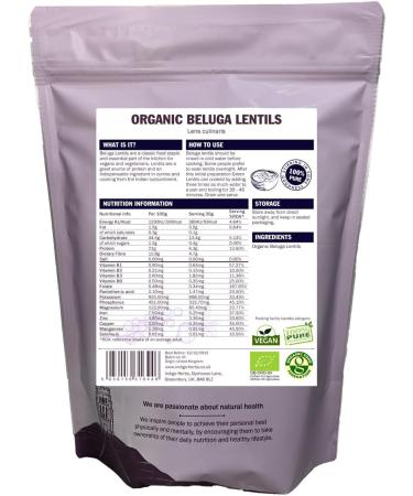Indigo Herbs Organic Beluga Lentils 1kg - Buy Online on GoSupps.com