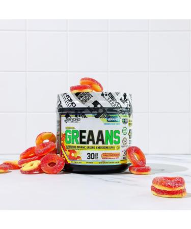 Beyond Yourself - GrEAAns Superfood Greens and EAA Blend | 4000mg Organic Superfood 2625mg Vegan EAAs | Sugar-Free Zero Calories No Synthetic Additives | Optimizes Health Performance and Recovery | Tangy Peach Ringz - Buy Online on GoSupps.com